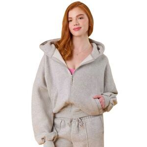 Blogilates Marshmallow Hoodie - Size Large - Gray